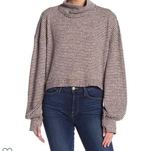 Free People Waffle-Knit Cropped Turtleneck